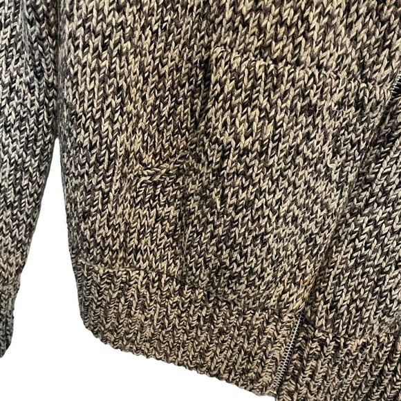 Gap Sweater Vintage Tweed Black and Gray Zip Front, Pockets, Mock Turtleneck M - Picture 8 of 8